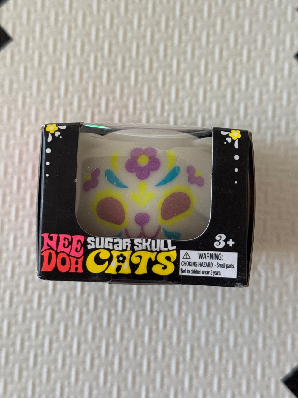NWT Schylling NeeDoh Purple Sugar Skull Cat Glow In The Dark Fidget Toy